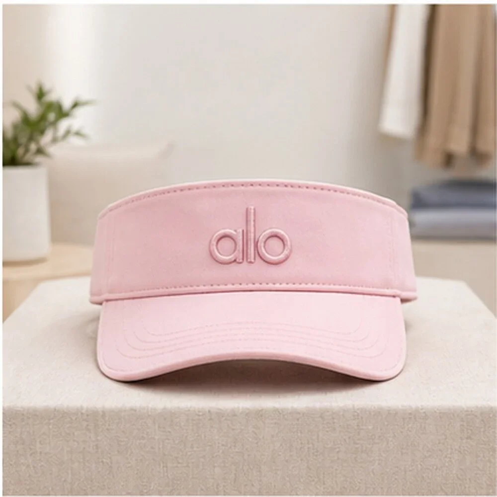 ALO Yoga Pink Athleisure Open Top Visor Hat Logo